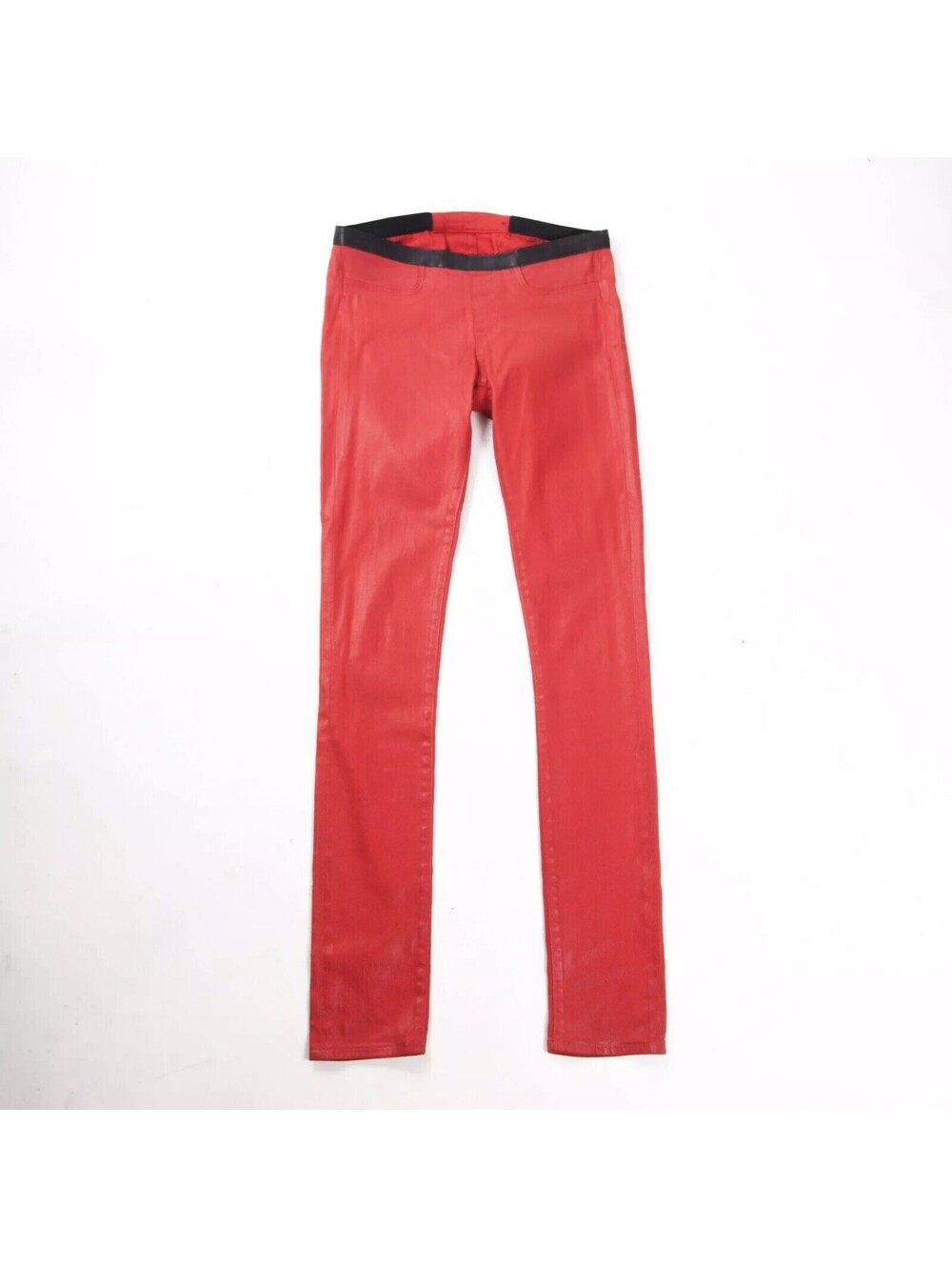 Helmut Lang Red Coated Stretch Denim Skinny Jean Leggings 26